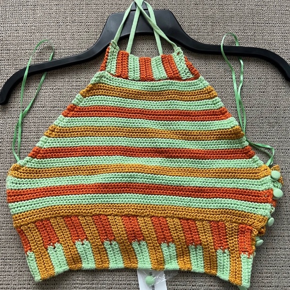 NWT UO Seraphina Striped High Neck Knit Top - Medium - Picture 6 of 13